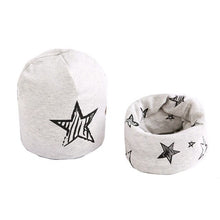 Load image into Gallery viewer, New Fashion Baby Cap Set Cartoon Owl Stars Baby Head Cover Spring Warm Neck Collar Kids Beanies Sets Cotton Children Hats Scarf