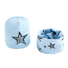 Load image into Gallery viewer, New Fashion Baby Cap Set Cartoon Owl Stars Baby Head Cover Spring Warm Neck Collar Kids Beanies Sets Cotton Children Hats Scarf