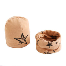 Load image into Gallery viewer, New Fashion Baby Cap Set Cartoon Owl Stars Baby Head Cover Spring Warm Neck Collar Kids Beanies Sets Cotton Children Hats Scarf