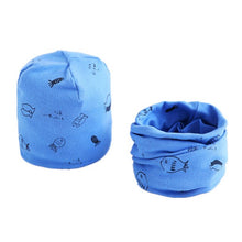 Load image into Gallery viewer, New Fashion Baby Cap Set Cartoon Owl Stars Baby Head Cover Spring Warm Neck Collar Kids Beanies Sets Cotton Children Hats Scarf