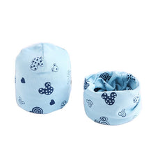 Load image into Gallery viewer, New Fashion Baby Cap Set Cartoon Owl Stars Baby Head Cover Spring Warm Neck Collar Kids Beanies Sets Cotton Children Hats Scarf
