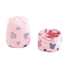 Load image into Gallery viewer, New Fashion Baby Cap Set Cartoon Owl Stars Baby Head Cover Spring Warm Neck Collar Kids Beanies Sets Cotton Children Hats Scarf