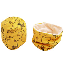 Load image into Gallery viewer, New Fashion Baby Cap Set Cartoon Owl Stars Baby Head Cover Spring Warm Neck Collar Kids Beanies Sets Cotton Children Hats Scarf
