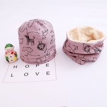 Load image into Gallery viewer, New Fashion Baby Cap Set Cartoon Owl Stars Baby Head Cover Spring Warm Neck Collar Kids Beanies Sets Cotton Children Hats Scarf
