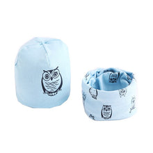 Load image into Gallery viewer, New Fashion Baby Cap Set Cartoon Owl Stars Baby Head Cover Spring Warm Neck Collar Kids Beanies Sets Cotton Children Hats Scarf
