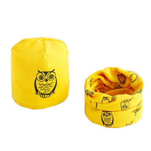 Load image into Gallery viewer, New Fashion Baby Cap Set Cartoon Owl Stars Baby Head Cover Spring Warm Neck Collar Kids Beanies Sets Cotton Children Hats Scarf
