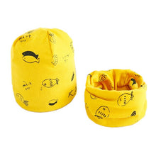 Load image into Gallery viewer, New Fashion Baby Cap Set Cartoon Owl Stars Baby Head Cover Spring Warm Neck Collar Kids Beanies Sets Cotton Children Hats Scarf
