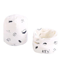 Load image into Gallery viewer, New Fashion Baby Cap Set Cartoon Owl Stars Baby Head Cover Spring Warm Neck Collar Kids Beanies Sets Cotton Children Hats Scarf
