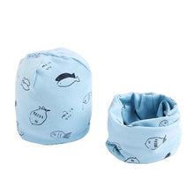 Load image into Gallery viewer, New Fashion Baby Cap Set Cartoon Owl Stars Baby Head Cover Spring Warm Neck Collar Kids Beanies Sets Cotton Children Hats Scarf
