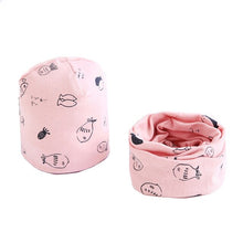 Load image into Gallery viewer, New Fashion Baby Cap Set Cartoon Owl Stars Baby Head Cover Spring Warm Neck Collar Kids Beanies Sets Cotton Children Hats Scarf
