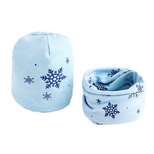 Load image into Gallery viewer, New Fashion Baby Cap Set Cartoon Owl Stars Baby Head Cover Spring Warm Neck Collar Kids Beanies Sets Cotton Children Hats Scarf
