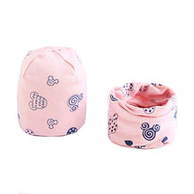 Load image into Gallery viewer, New Fashion Baby Cap Set Cartoon Owl Stars Baby Head Cover Spring Warm Neck Collar Kids Beanies Sets Cotton Children Hats Scarf
