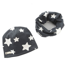 Load image into Gallery viewer, New Fashion Baby Cap Set Cartoon Owl Stars Baby Head Cover Spring Warm Neck Collar Kids Beanies Sets Cotton Children Hats Scarf
