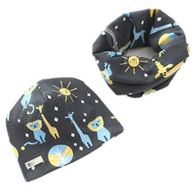 Load image into Gallery viewer, New Fashion Baby Cap Set Cartoon Owl Stars Baby Head Cover Spring Warm Neck Collar Kids Beanies Sets Cotton Children Hats Scarf
