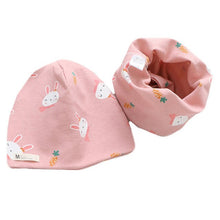 Load image into Gallery viewer, New Fashion Baby Cap Set Cartoon Owl Stars Baby Head Cover Spring Warm Neck Collar Kids Beanies Sets Cotton Children Hats Scarf
